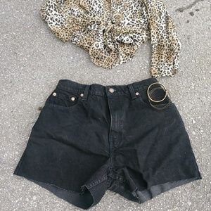 Levi's black high waisted shorts